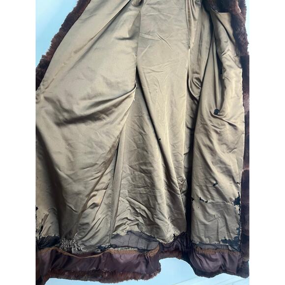 Robert Mann Furs Coat Women Large‎ Brown Mink Full Length Real Fur Vintage - Picture 12 of 12